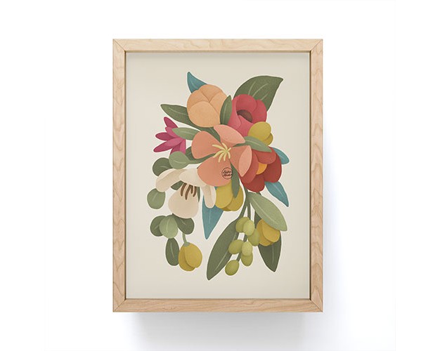 Lebrii Liz Floral Framed Mini Art Print Society6