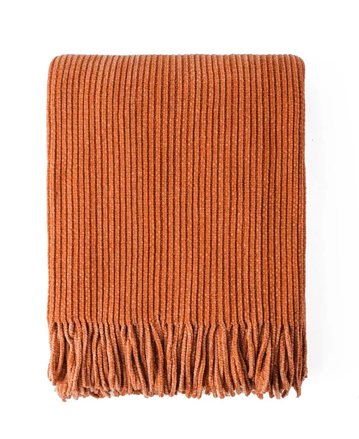 Battilo Classic Textured Ribbed Knit Throw， 50