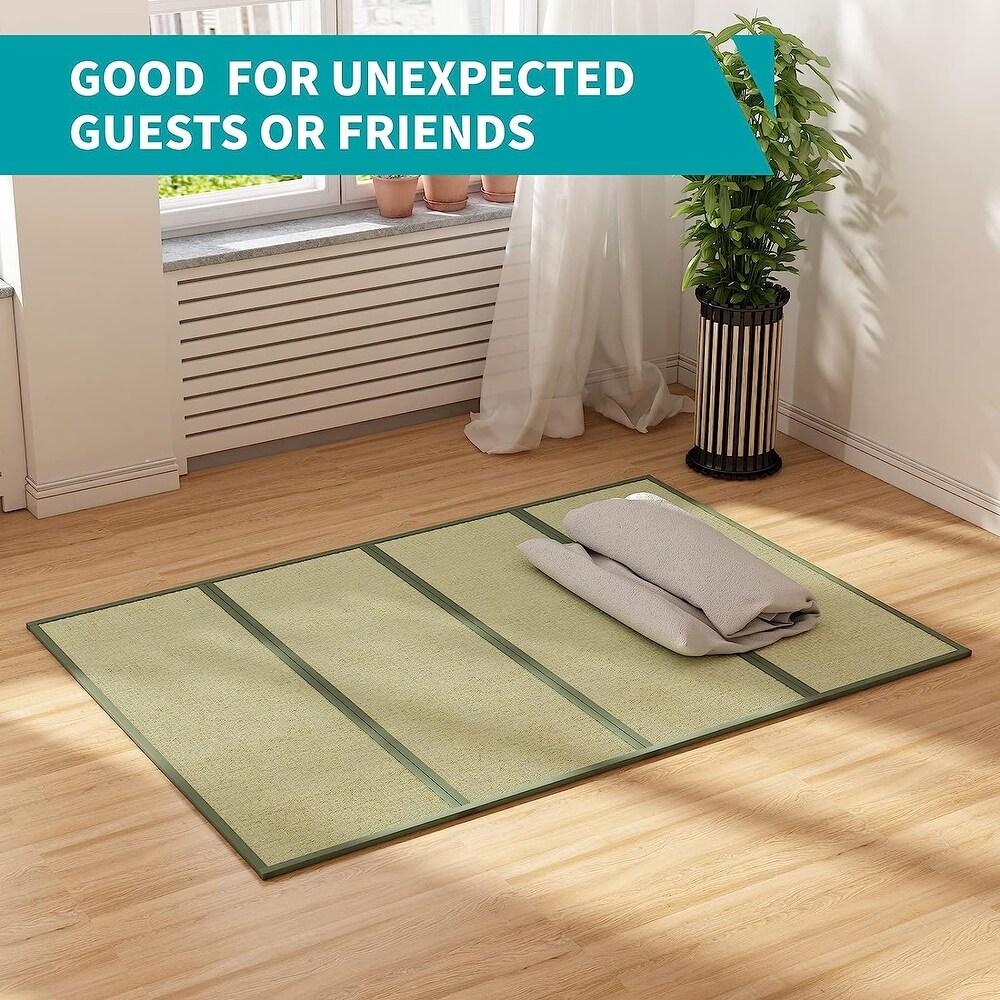 Mixoy Grass Futon Mattress Folding Floor Bed suitable for Chinese Style Cozy Tatami Grass Mat