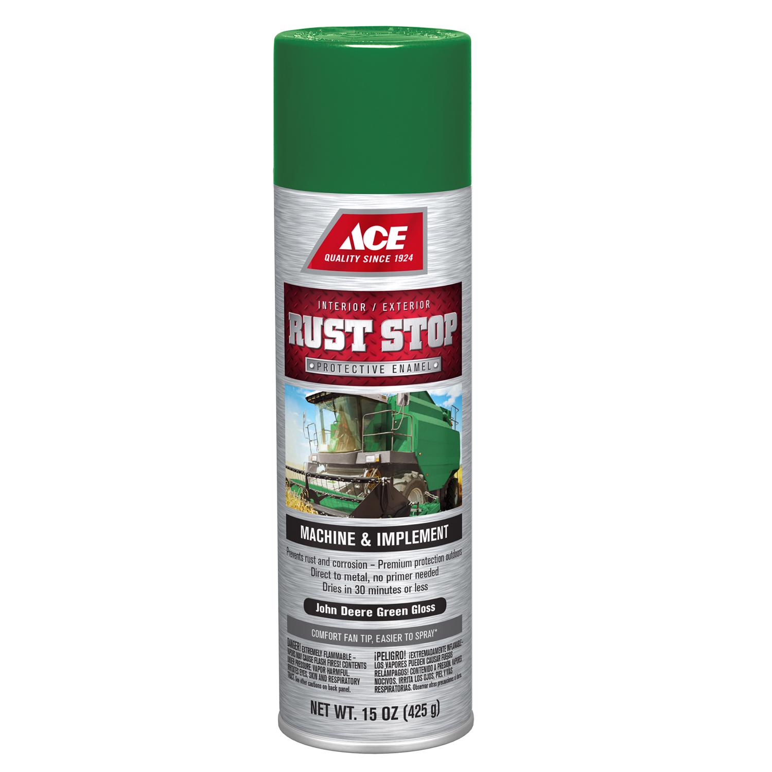 Ace Rust Stop Machine \u0026 Implement Gloss John Deere Green Protective Enamel Spray Paint 15 oz