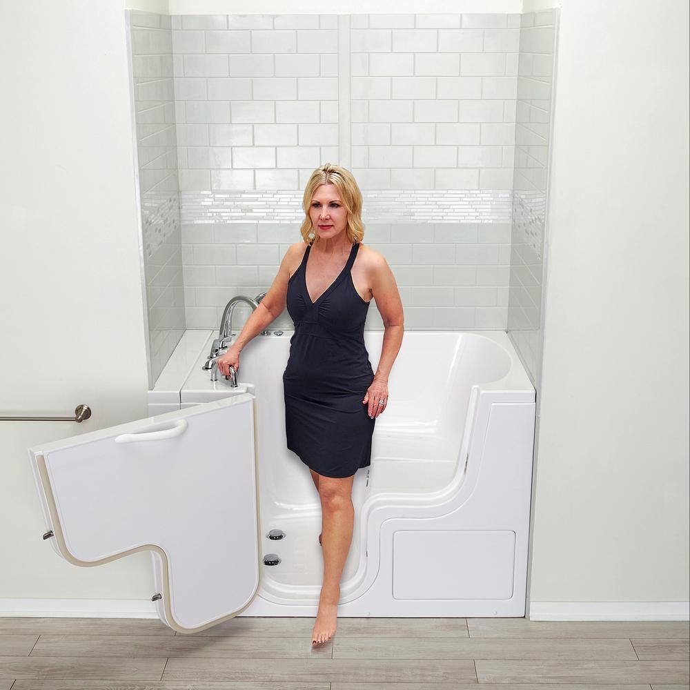 Ella TransferXXXL 55 in. x 36 in. Acrylic Walk-In Whirlpool Bathtub in White 5 Piece Fast Fill Faucet LHS 2 in. Dual Drain OLA3655H5PL