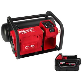 MW M18 FUEL 18-Volt Lithium-Ion Brushless Cordless 2 Gal. Electric Compact Quiet Compressor W 5.0 Ah Battery 2840-20-48-11-1850