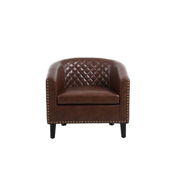 Modern Accent Barrel Chair Living Room Chair With Nailheads