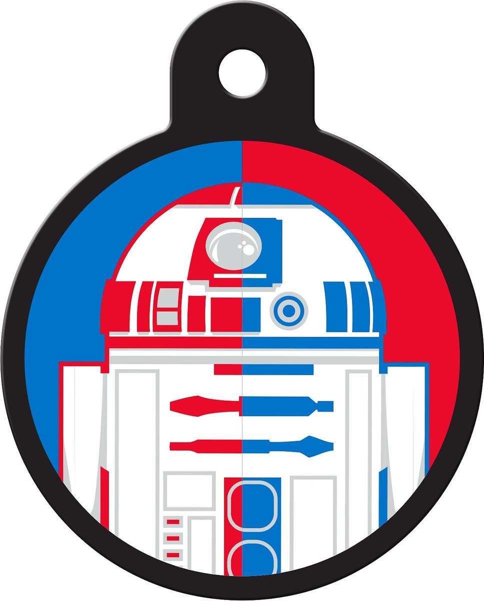 Quick-Tag Star Wars R2-D2 Red Blue Circle Personalized Dog and Cat ID Tag