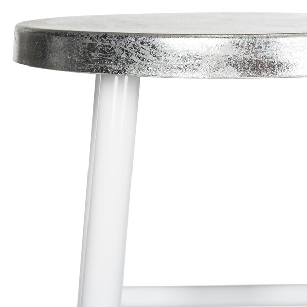 SAFAVIEH 30 -inch Kenzie Silver Dipped White / Silver Barstool - 13.5