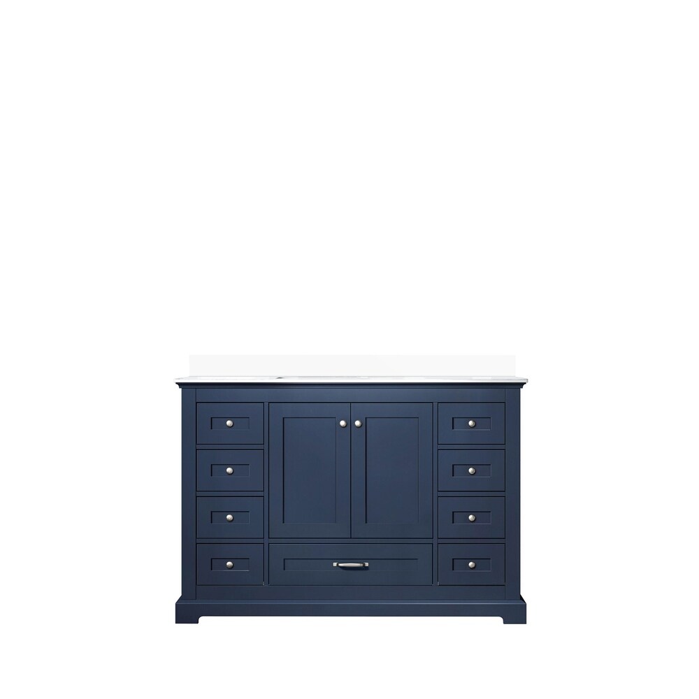 Dukes 48 in. W x 22 in. D Navy Blue Single Bath Vanity and White Quartz Top