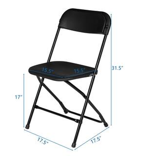 Karl home Black Steel Frame Plastic Folding Chair 304522823278