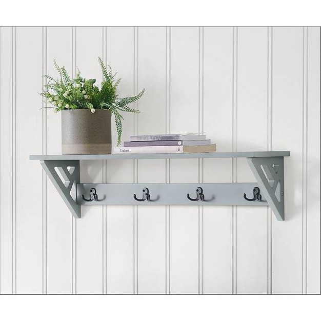 Middlebury Coat Hook With Shelf Gray Alaterre Furniture