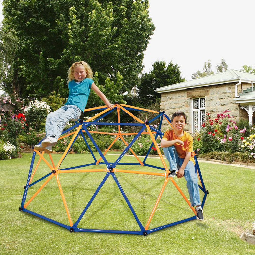 Nyeekoy 9.7 ft. Outdoor Metal Kids Climbing Dome Backyard Jungle Gym Play Set TH17F0484