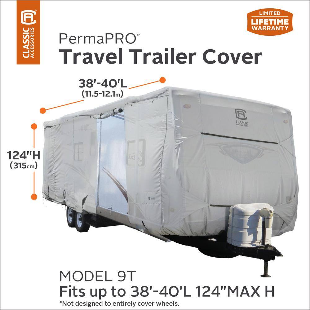 Classic Accessories Over Drive PermaPRO Travel Trailer Cover Fits 38 ft. - 40 ft. RVs 80-327-221001-RT