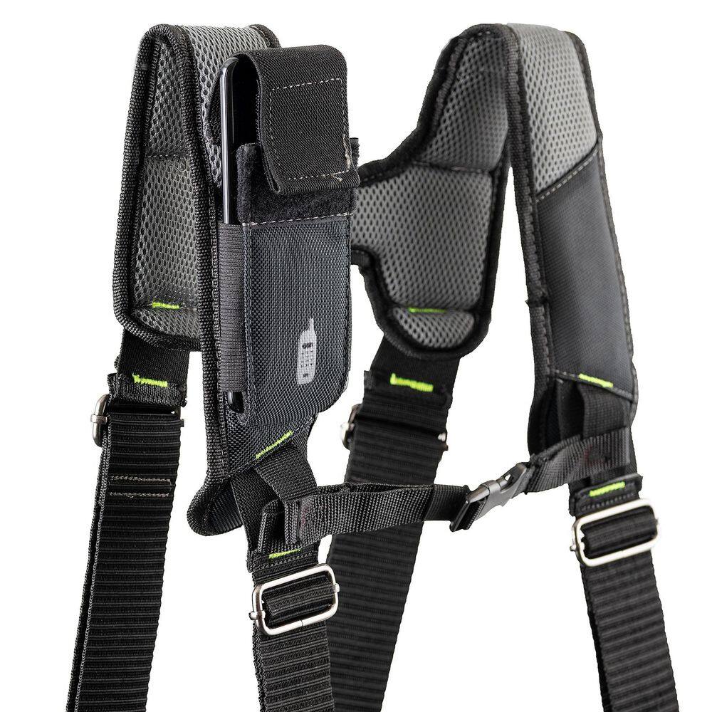 DEAD ON TOOLS Professional Framers 3 Pouch Tool Storage Suspension Rig with LoadBear Suspenders in Black HDP369857