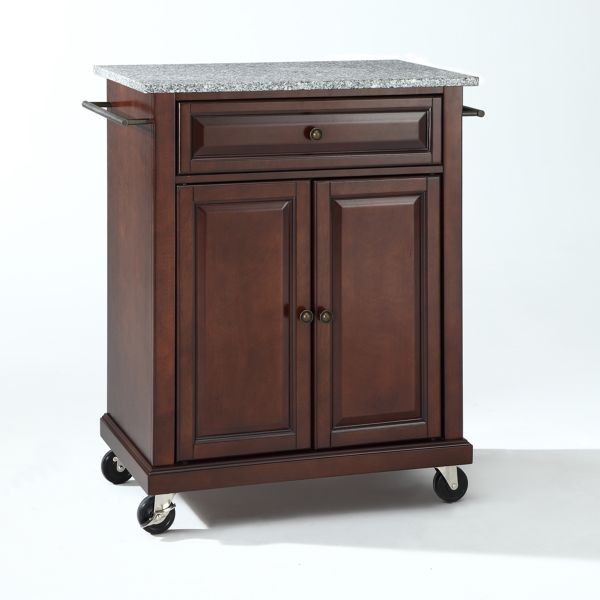 Compact Granite Top Kitchen Cart