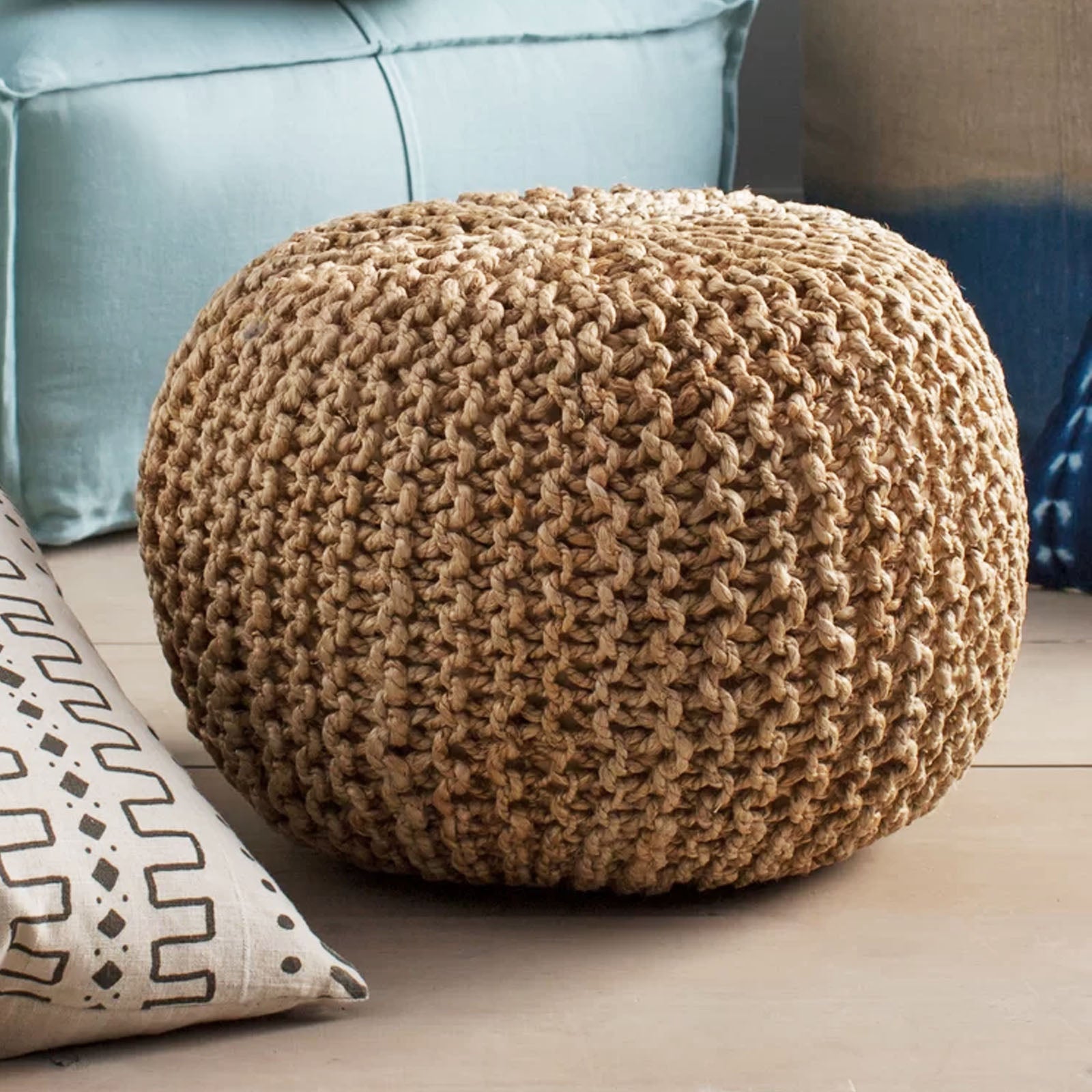 Handmade Jute Pouf Pouf Morocco Jute Dori