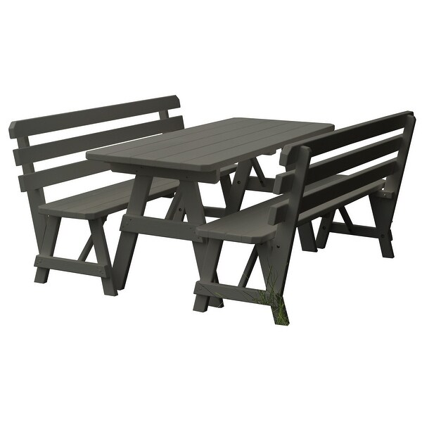 Pine 6' Picnic Table with 2 Backed Benches