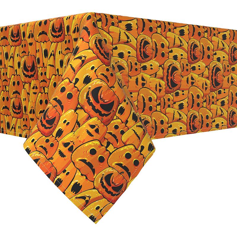 Square Tablecloth， 100% Polyester， 70x70， Pumpkin Ghost Faces