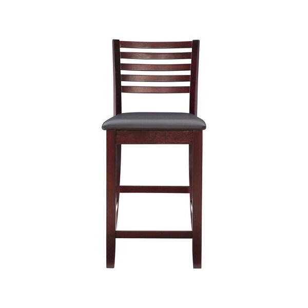 Linon Piedmont Espresso Ladder Back Counter Stool