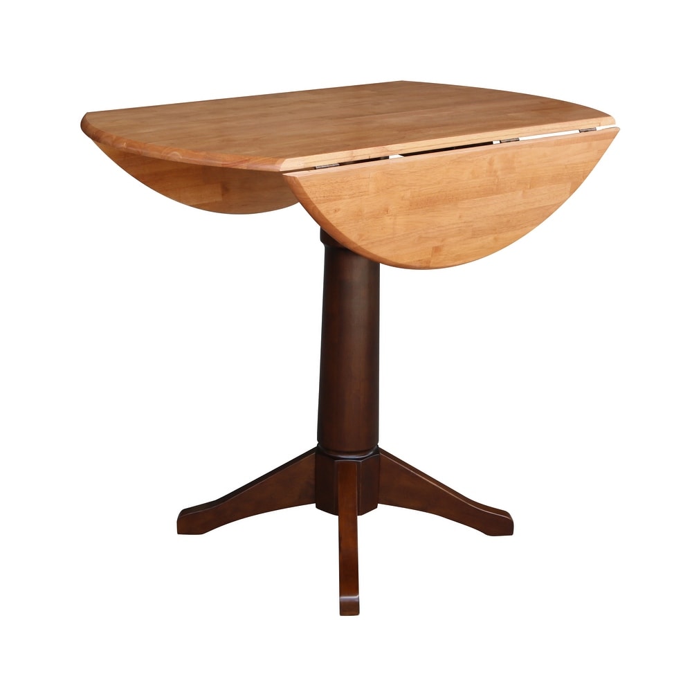 42 in. Round Top Dual Drop Leaf Pedestal Dining Table