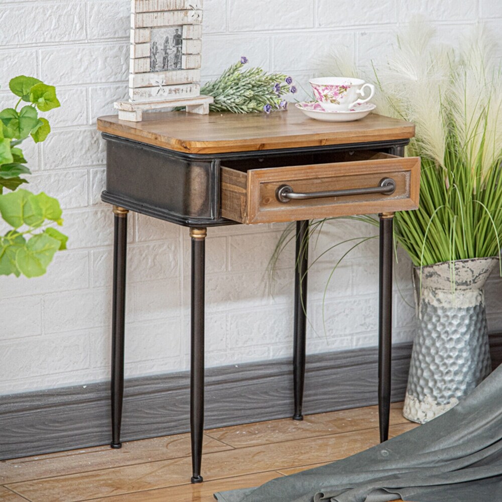 Retro Classic American Style Bedroom Storage Side Table Nightstand