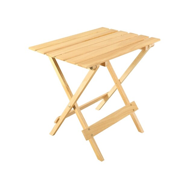 Solid Wood Portable Folding Side Table Set of 2