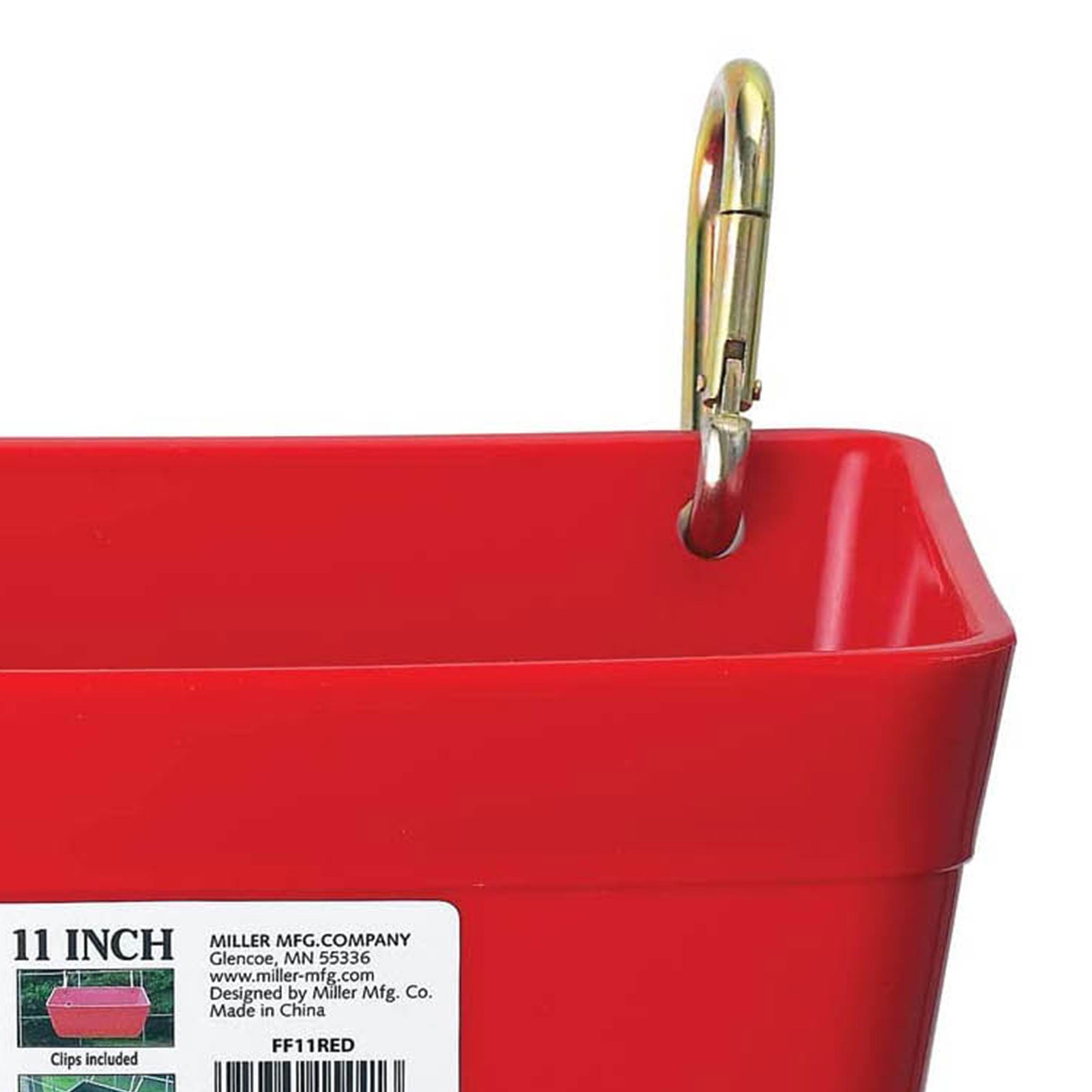 Little Giant FF11RED 4.5 Quart Heavy Duty Feed Trough Bucket Fence Feeder， Red