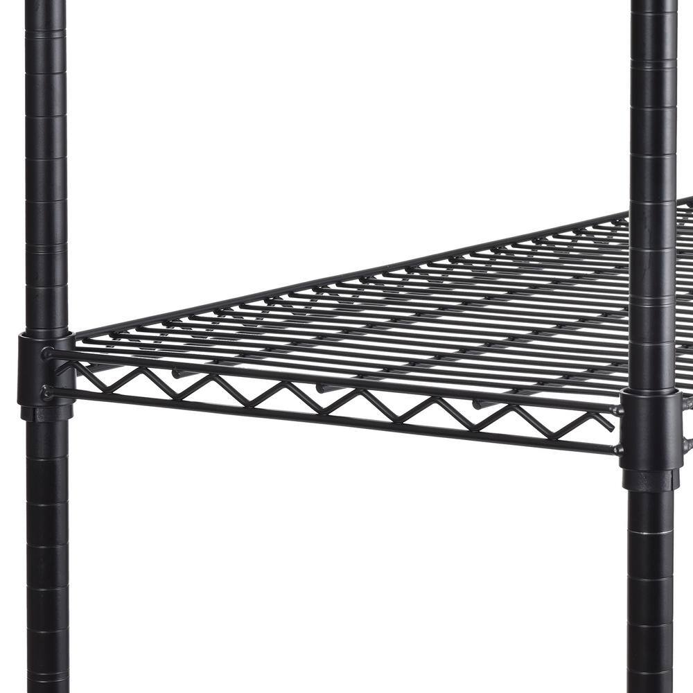 Sandusky 4-Tier Rolling Steel Garage Storage Shelving Unit in Black (48 in. W x 72 in. H x 28 in. D) MWS481872