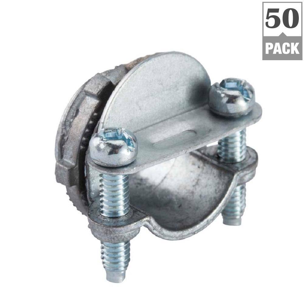 Halex 38 in. Standard Fitting Metal Conduit (FMC) Clamp Combination Connector (50-Pack) 05711B