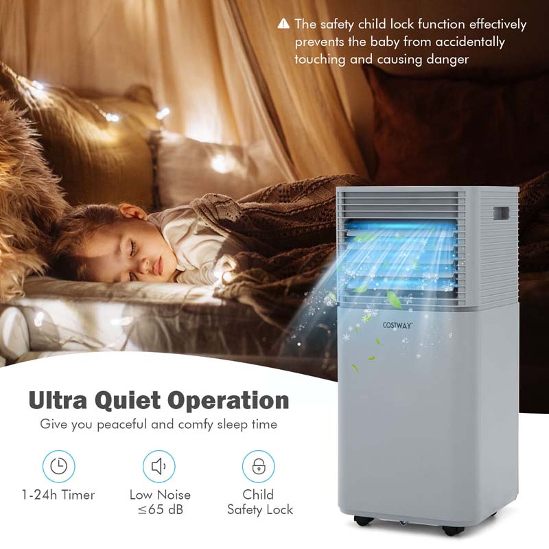 10000 BTU 3-in-1 Portable Air Conditioner Air Cooler Fan Dehumidifier with 4 Modes & 2 Speeds, Remote Control