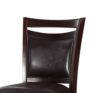 Benjara Classic 24 in. Brown and Black Wooden Armless High Chair (Set of 2) BM166597