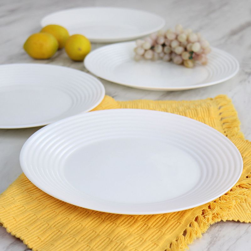 Gibson Ultra Patio 4 Piece Tempered Opal Glass Dinner Plate Set