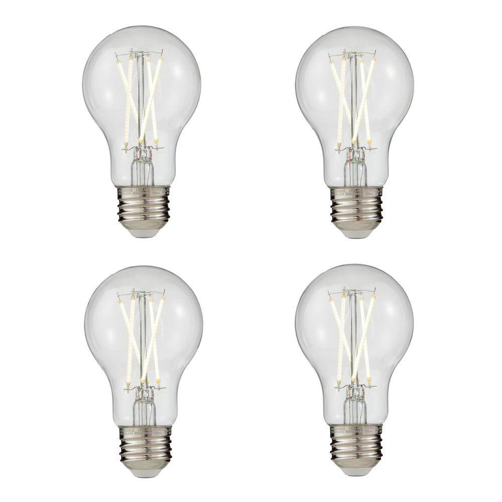 EcoSmart 60-Watt Equivalent A19 Dimmable Edison LED Light Bulb True White (4-Pack) A19C8DE26835Z