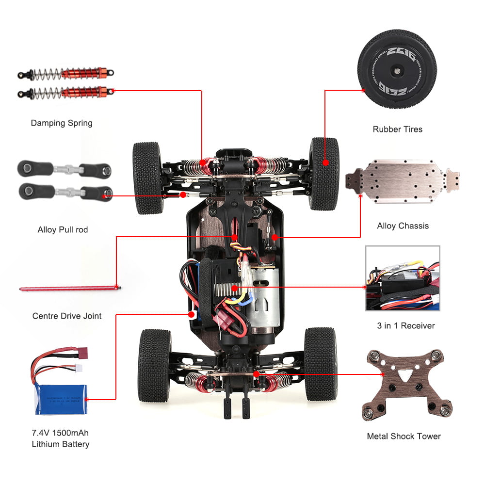 Wltoys XKS 144001 RC Car 60km/H High Speed 1/14 2.4GHz RC 4WD Racing Off-Road Drift Car RTR