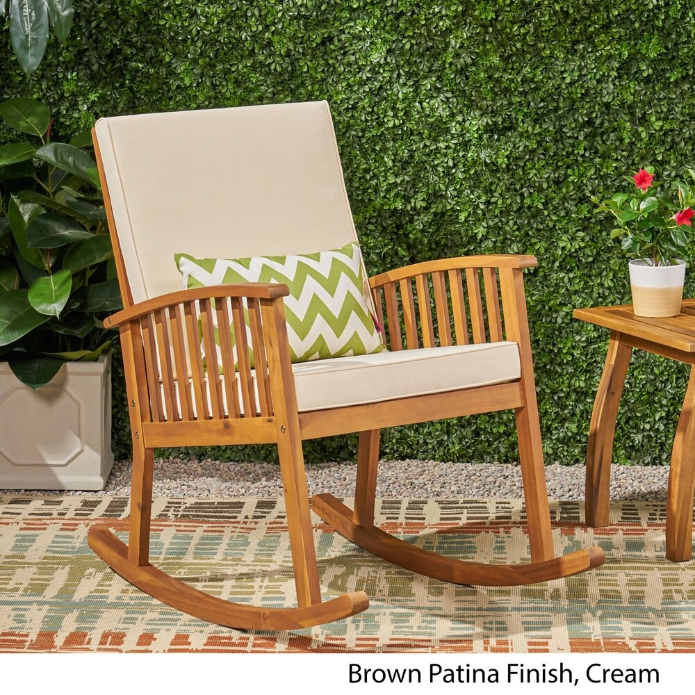 Casa Outdoor Acacia Wood Rocking Chair by Christopher Knight Home