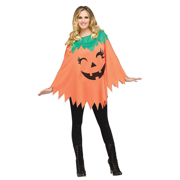 Morris Costumes FW90384 Women's Pumpkin Poncho Cos...