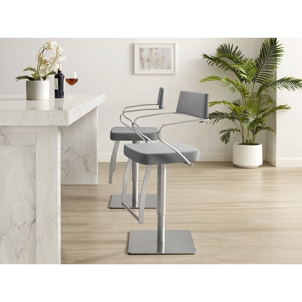 HARBOR bar stool with brushed swivel base. - N/A