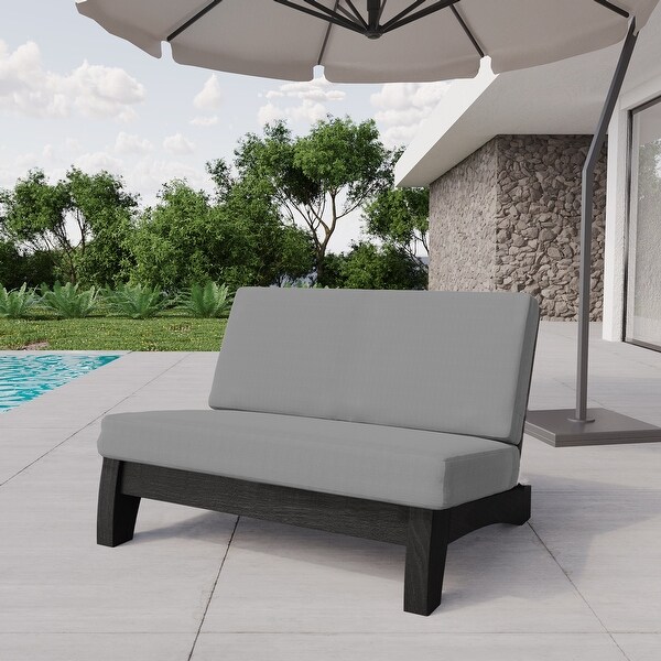 Wood Outdoor Sectional Furniture 2 Seat Armless Patio Sofa