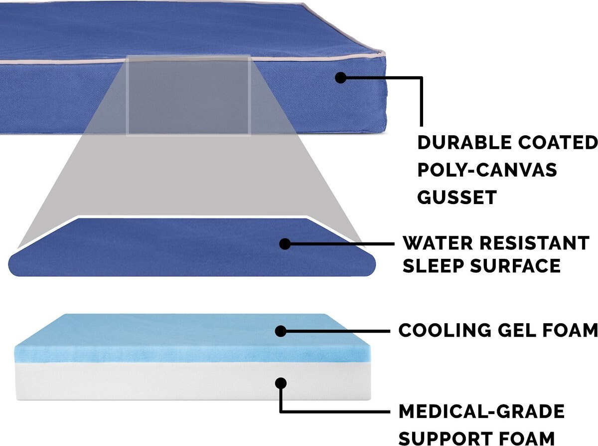 FurHaven Indoor/Outdoor Solid Cooling Gel Cat and Dog Bed w/Removable Cover