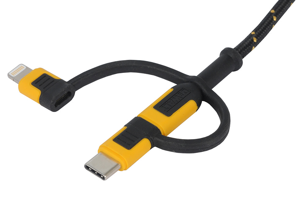 DEWALT Phone Charger Lightning USB-C Micro USB Reinforced Cable 131 1356 DW2 from DEWALT