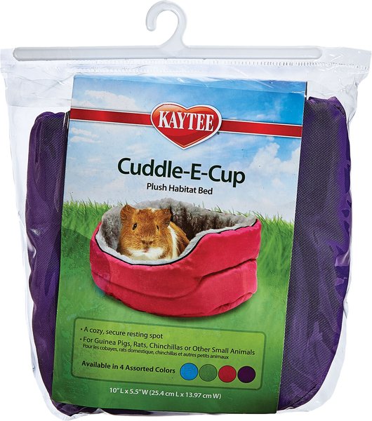Kaytee Cuddle-E-Cup Plush Small Animal Bed， Color Varies