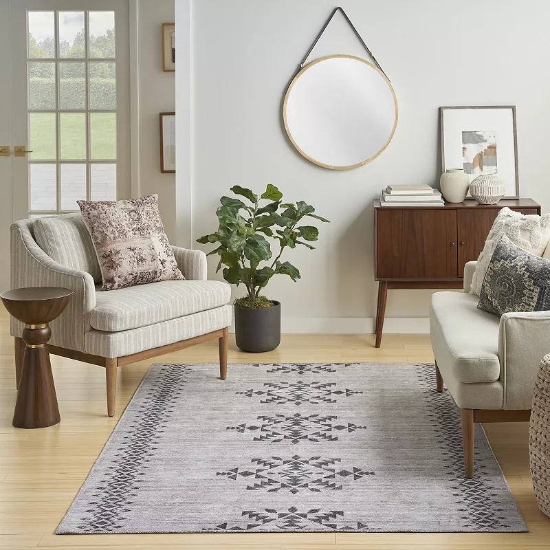 Nicole Curtis Series 1 Scandinavian Geometric Washable Indoor Area Rug