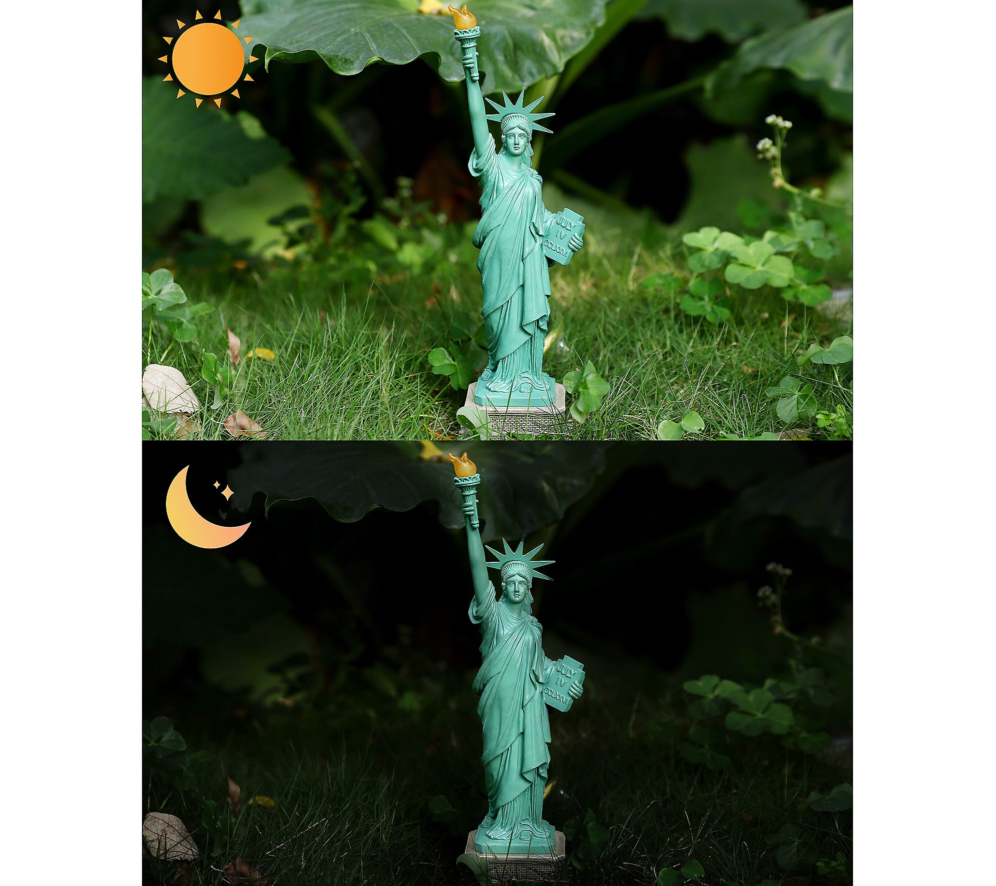 Techko Liberty Statue with Solar Spotlight