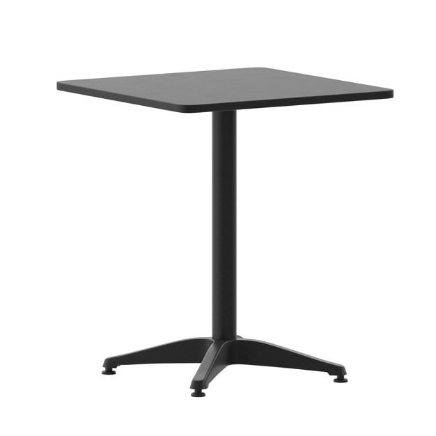 Emma And Oliver 23 5 x27 x27 Square Aluminum Indoor outdoor Table With Base