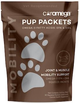 Coromega Pup Packs Joint and Muscle Mobility Support Dog Supplement， 30 count