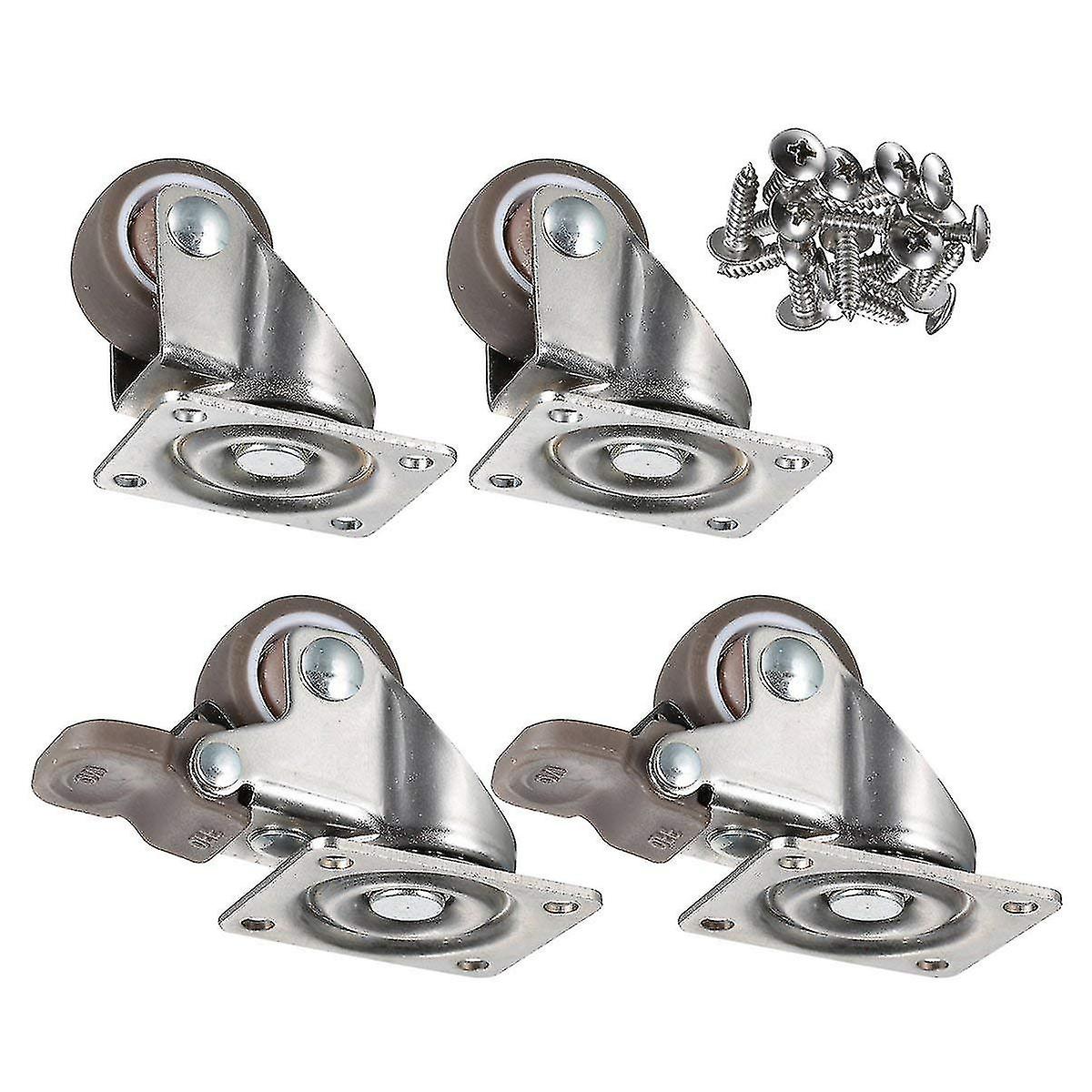 Low Profile Casters Wheels Soft Rubber Swivel Caster With 360