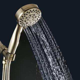 Miscool Paeb 5-Spray Patterns with 3.78 in. Wall Mount Handheld Shower Head in Brush Gold SHMSH10E5B002GL