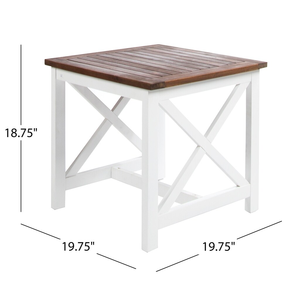 Cassara Outdoor Farmhouse Cottage Square Acacia Wood End Table by Christopher Knight Home