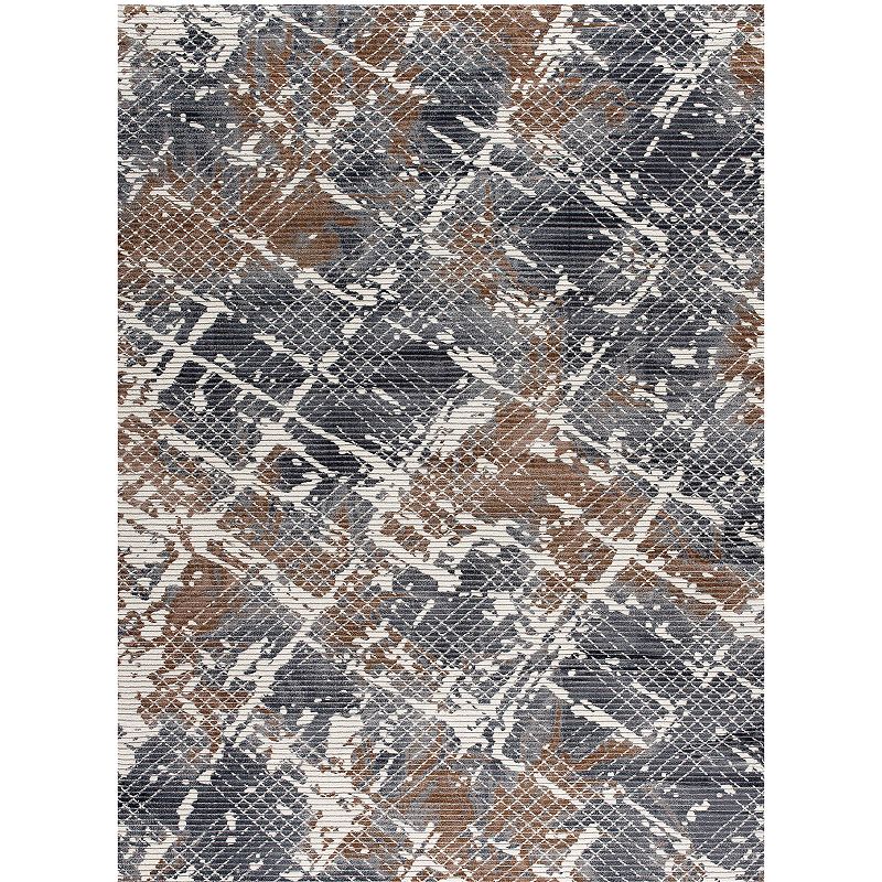 Mother Ruggers Chennie Chic Diamond Dash Luxury Modern Rug for Living Room， Bedroom， Dining Room