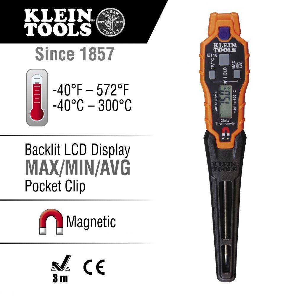 Klein Tools Magnetic Digital Pocket Thermometer ET10