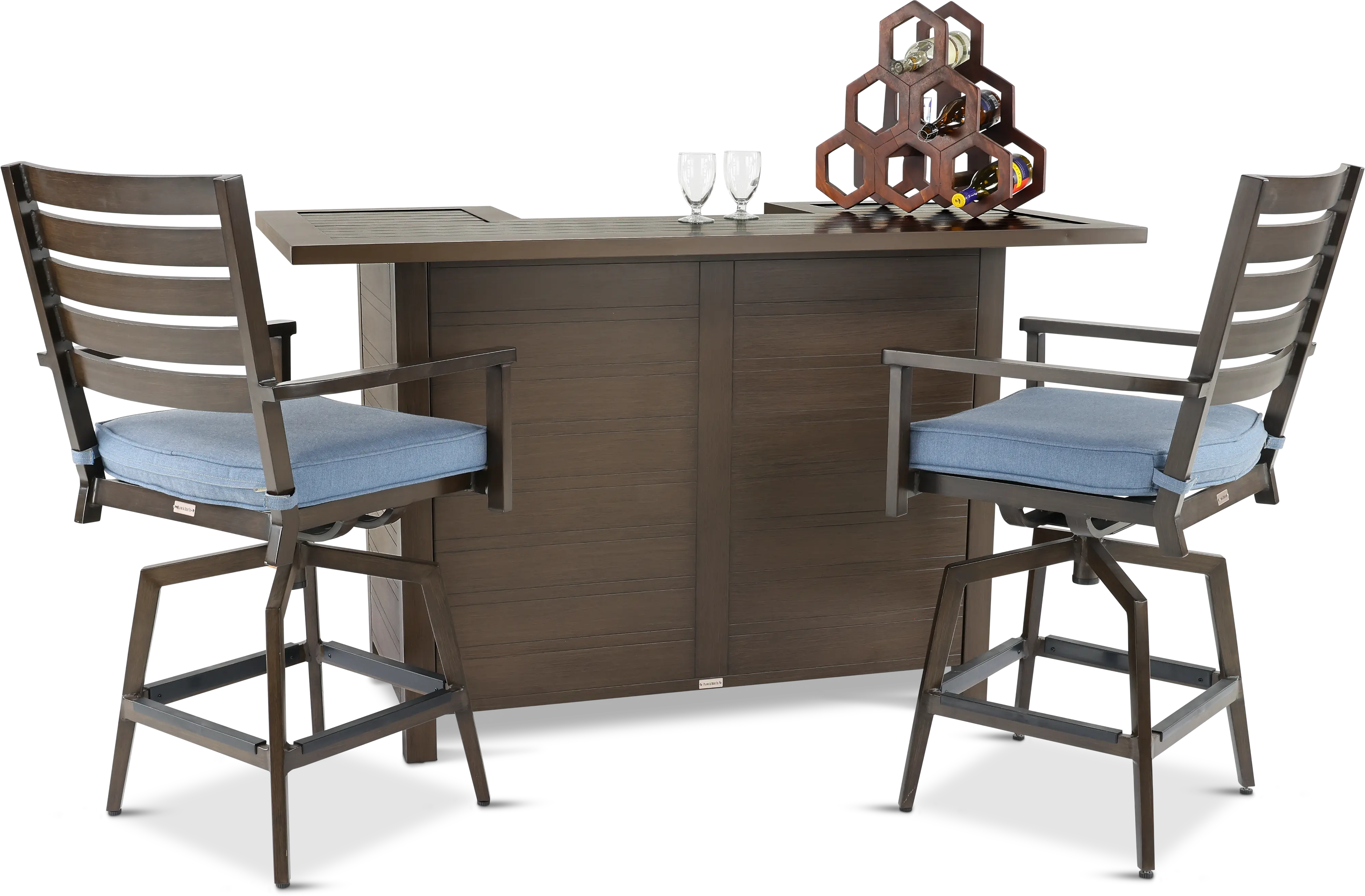 Adeline Patio Bar and Swivel Stool Set