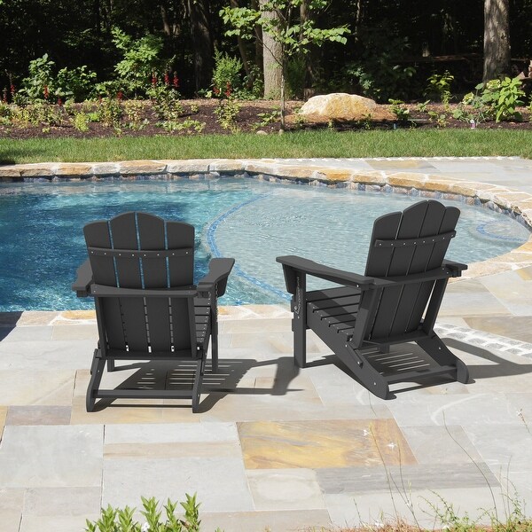 Classic Plastic Folding Outdoor Adirondack Chair Set Of 2