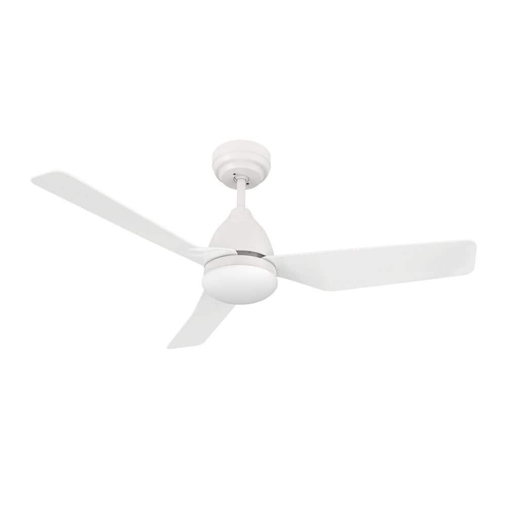 CARRO Triton 44 in Dimmable LED IndoorOutdoor White Smart Ceiling Fan with Light and Remote Works with AlexaGoogle Home